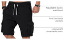 Men's Cargo Sweat Shorts Casual Workout Athletic Jogger Gym SweatShorts Soft Fabric, Breathable, Relaxed Fit, Drawstring Elastic Waist, Cargo Pockets, Casual Summer Short Pants with 5 Pockets