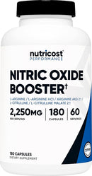 Nitric Oxide Booster 2250mg, 180 Capsules, Gluten Free Amino Acids in Vitamins & Supplememnts