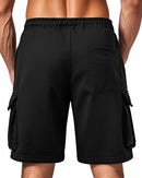 Men's Cargo Sweat Shorts Casual Workout Athletic Jogger Gym SweatShorts Soft Fabric, Breathable, Relaxed Fit, Drawstring Elastic Waist, Cargo Pockets, Casual Summer Short Pants with 5 Pockets