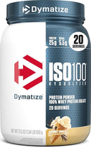 Dymatize ISO100 Protein Powder, 100% Whey Isolate, Gourmet Vanilla | 25g Protein, Hydrolyzed, Fast-Absorbing, Supports Muscle Health, 5.5g BCAAs, Gluten-Free, 20 Servings, 1.3 lb