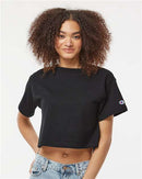 Champion Women T Shirt Crop Tee Heritage Cotton Premium