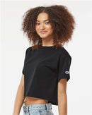 Champion Women T Shirt Crop Tee Heritage Cotton Premium