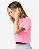 Champion Women T Shirt Crop Tee Heritage Cotton Premium
