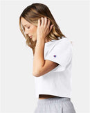 Champion Women T Shirt Crop Tee Heritage Cotton Premium