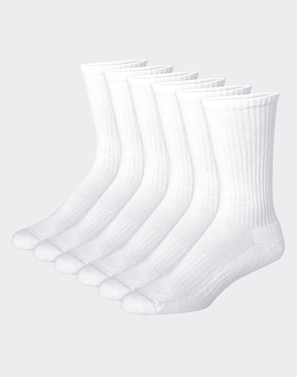 EG PRO 6-Pack Crew Socks Men's Performance Cushioned X-Temp Wicking