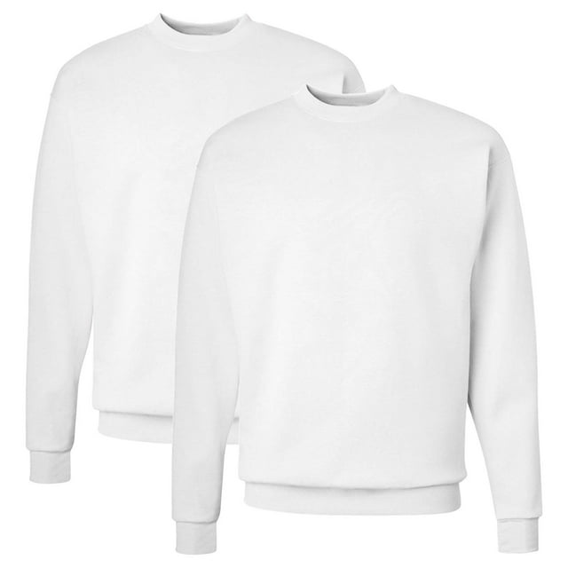 Hanes EcoSmart Fleece Crewneck Sweatshirt Pullover - 2 Pack, Soft Durable, Pill-Resistant, Long Sleeve for Men