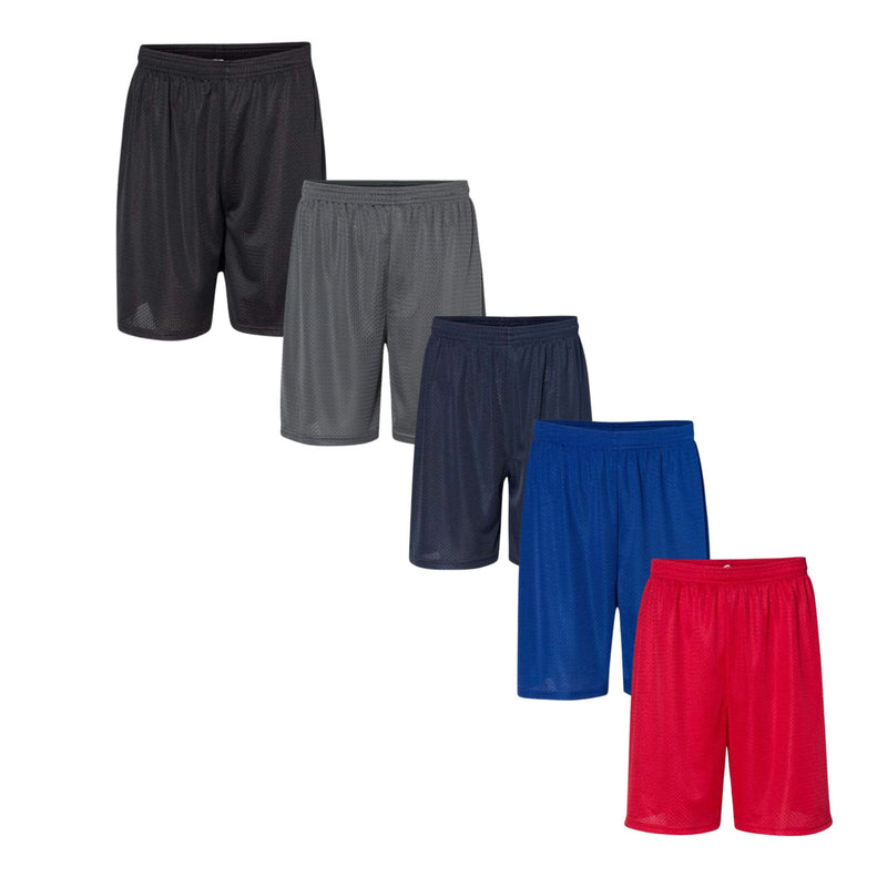 EG PRO 5 Pack Men Shorts Mesh 7" Gym Workout Athletic Running
