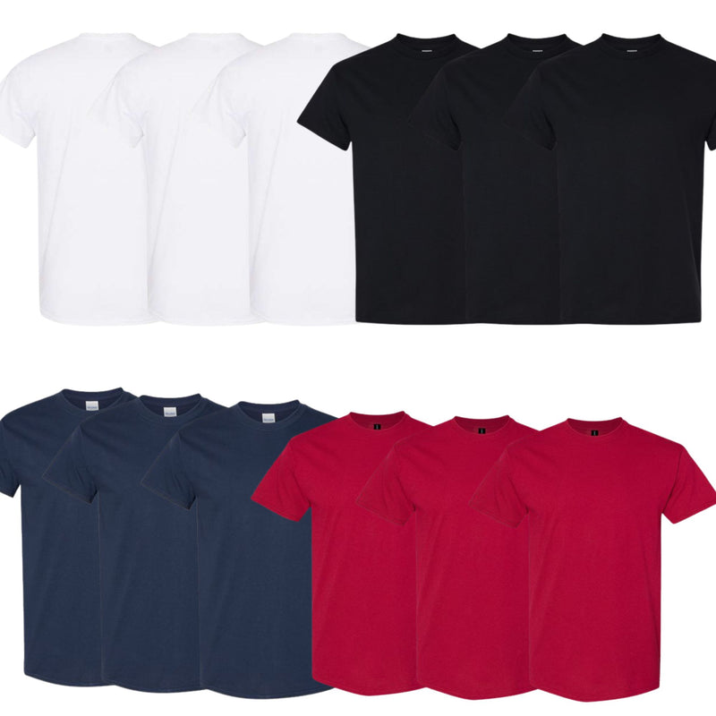 EG PRO Men's Heavyweight Cotton T-Shirt Undershirts 12-Pack Crewneck Tee for Everyday Wear