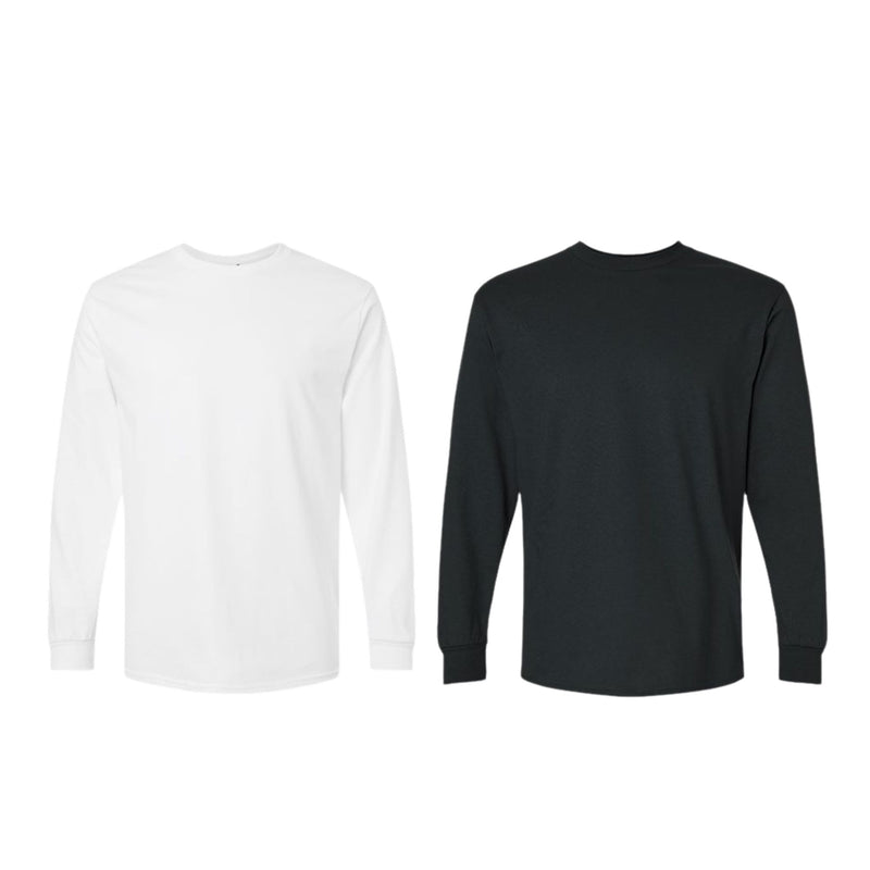 EG PRO Men T Shirts Long Sleeve Women Tees with Rib Cuffs Ultra Cotton - 2 Pack