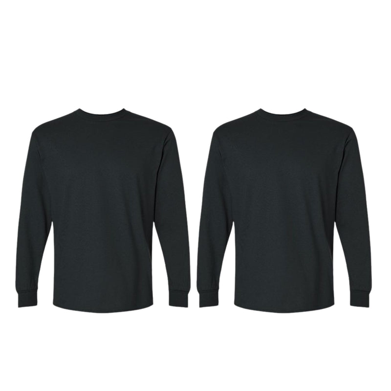 EG PRO Men T Shirts Long Sleeve Women Tees with Rib Cuffs Ultra Cotton - 2 Pack