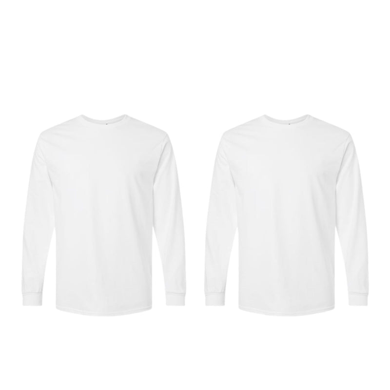 EG PRO Men T Shirts Long Sleeve Women Tees with Rib Cuffs Ultra Cotton - 2 Pack