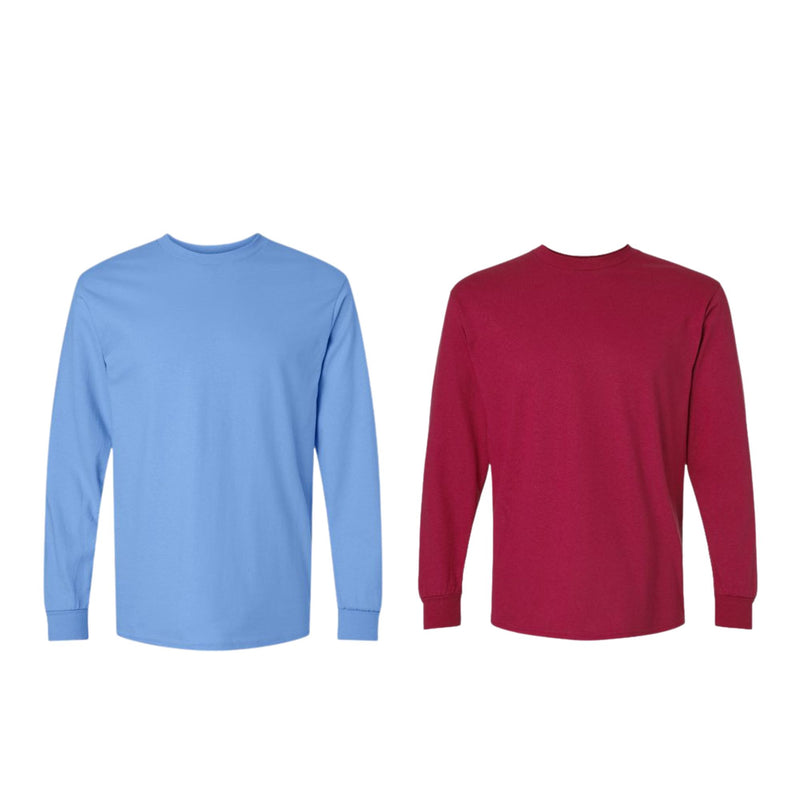 EG PRO Men T Shirts Long Sleeve Women Tees with Rib Cuffs Ultra Cotton - 2 Pack