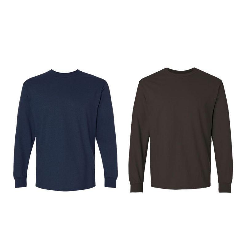 EG PRO Men T Shirts Long Sleeve Women Tees with Rib Cuffs Ultra Cotton - 2 Pack