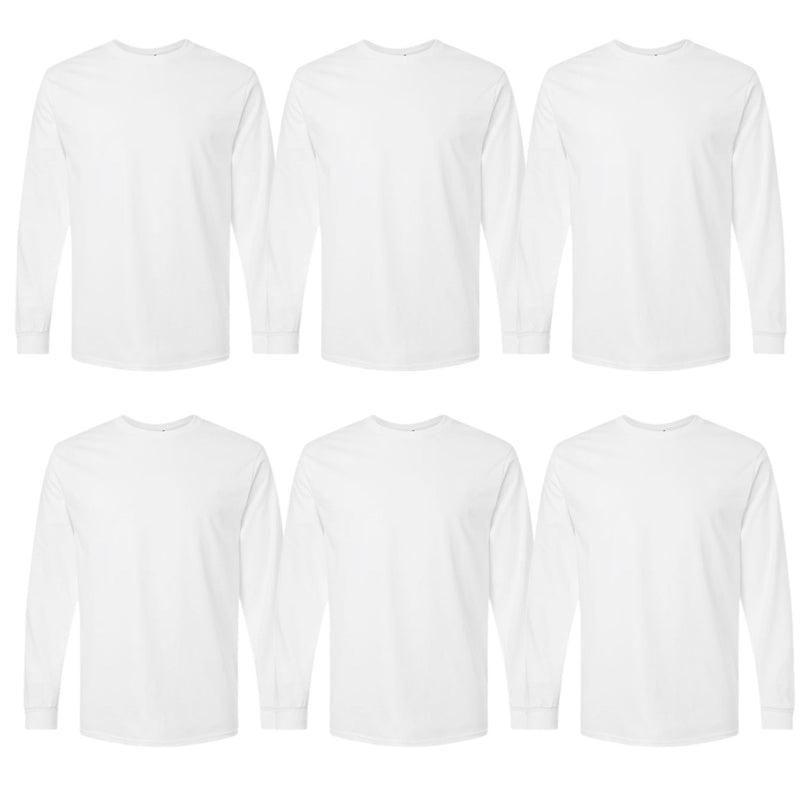 EG PRO Men T Shirts Long Sleeve Women Tees Ultra Cotton - 6 Pack
