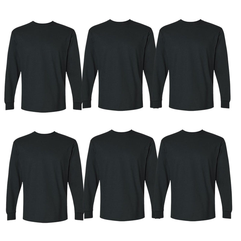 EG PRO Men T Shirts Long Sleeve Women Tees Ultra Cotton - 6 Pack
