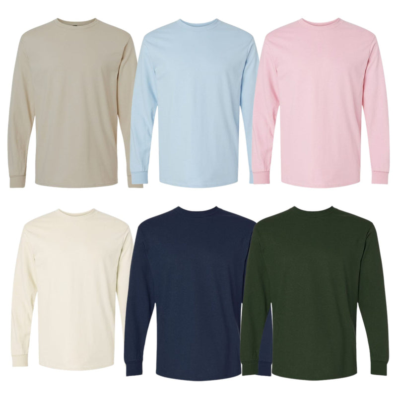EG PRO Men T Shirts Long Sleeve Women Tees Ultra Cotton - 6 Pack