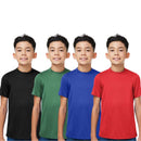 ER PRO Youth Boy T Shirts Short Sleeve Plain Cotton Undershirts 4-Pack