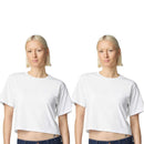 EG PRO Women T Shirt  Fine Jersey Boxy Cropped Tee Short Sleeve Plain - 2 Pack