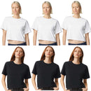 EG PRO Women T Shirt  Fine Jersey Boxy Cropped Fit Tee Short Sleeve Plain 6-Pack