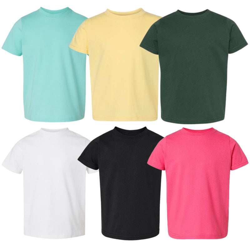 EG PRO Toddler Kids Fine Jersey Tee - 6 Pack Shirts for Child 2T - 6T