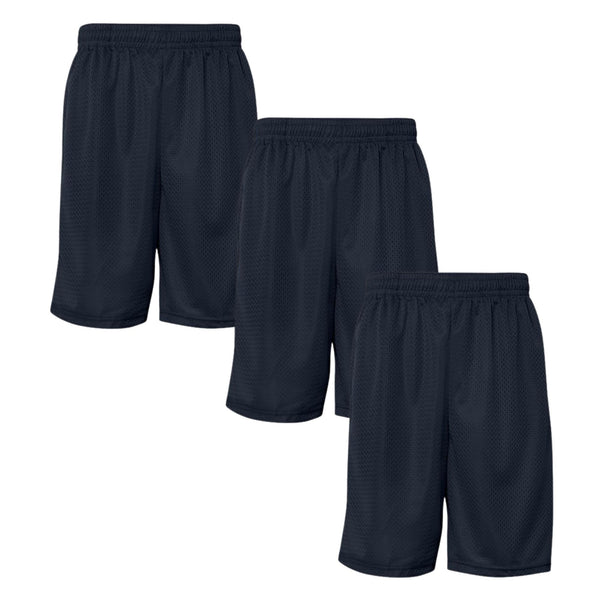 EG PRO Men's Pro Mesh 9" Shorts with Pockets - 3 Pack