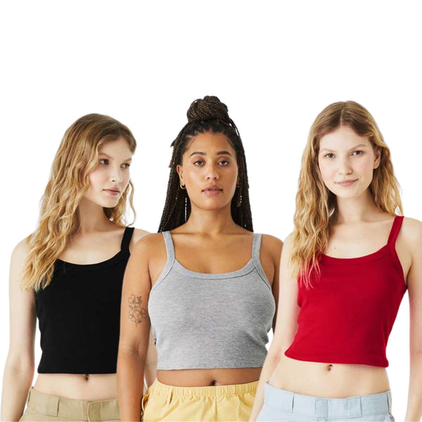 EG PRO Women Micro Rib Tank Spaghetti Strap Tank Top Women - 3 Pack