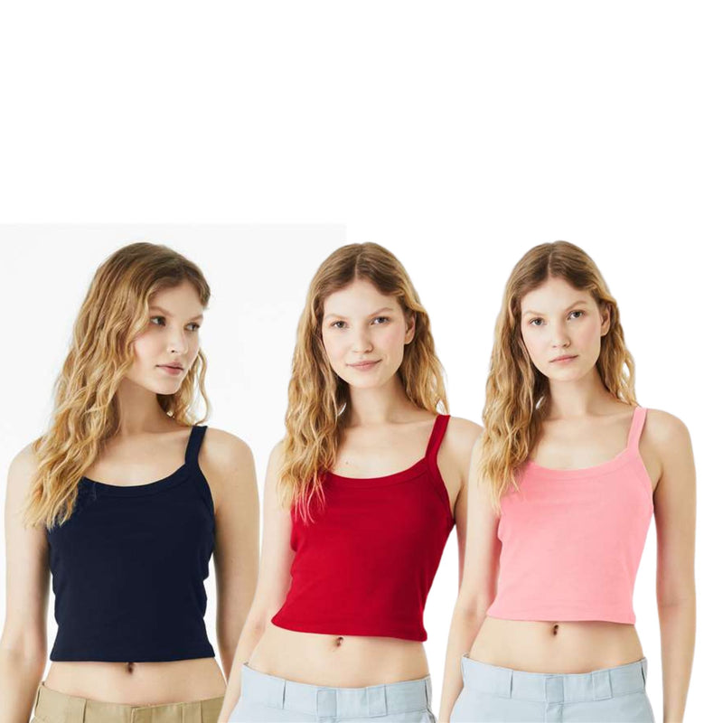 EG PRO Women Micro Rib Tank Spaghetti Strap Tank Top Women - 3 Pack