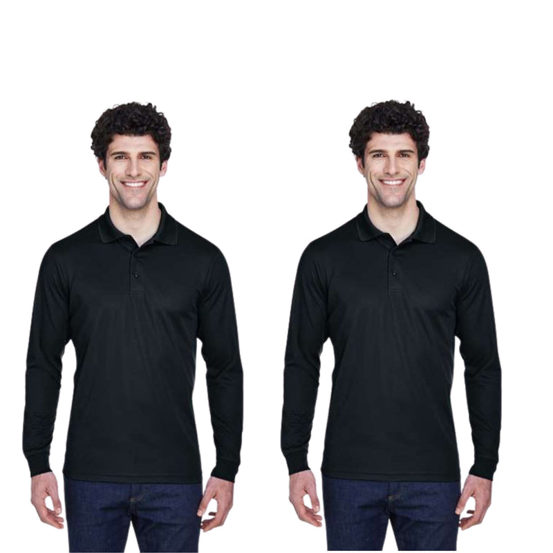 EG PRO Men Polo Pique Shirt Long Sleeve Pinnacle Performance - 2 Pack