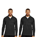 EG PRO 2 Pack Men Pullover Quarter Zip Performance Long Sleeve Shirt