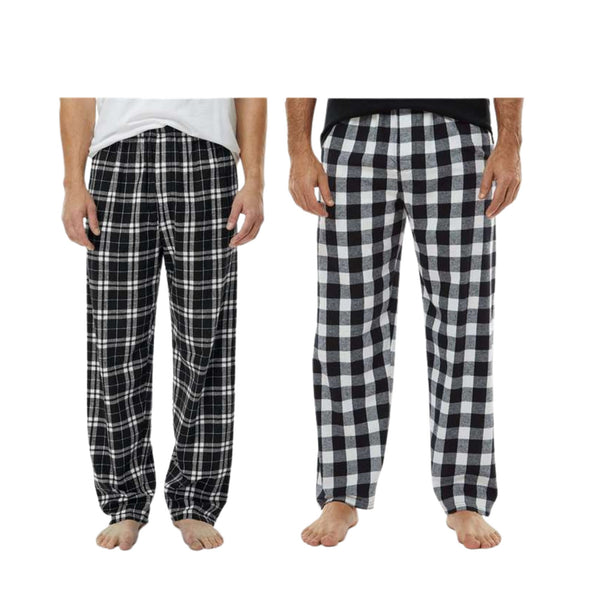EG PRO 2-Pack Men’s Flannel Pajama Pants – Soft Warm Plaid Lounge Sleepwear with Drawstring Waist & Pockets