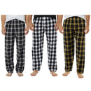 EG PRO Men Pajamas Flannel Plaid Pants with Pockets Sleepwear 3-Pack