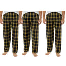 EG PRO Men Pajamas Flannel Plaid Pants with Pockets Sleepwear 3-Pack