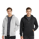 EG PRO Men Hoodies Full Zip Hooded Sweatshirts Ultimate Cotton 2-Pack