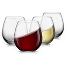 Set of 4 Wine Glasses Stemless for Red or White Wine (Set of 4)-15-Ounces