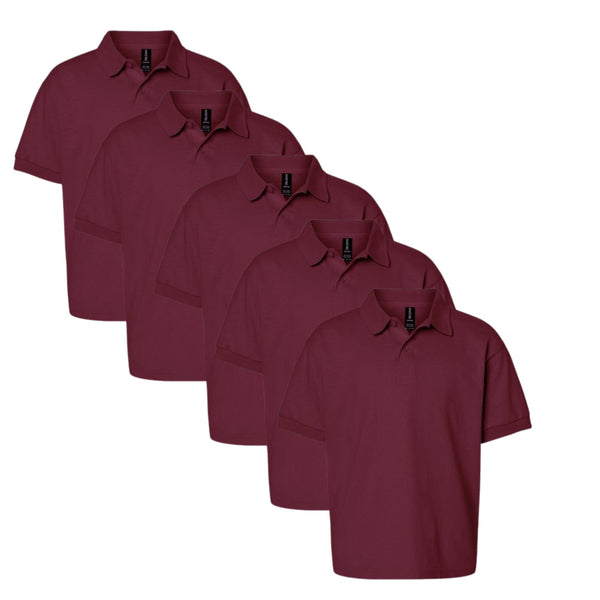 EG PRO Kids Young Boys Girls School Uniform Polo Shirts Back to School - 5 Pack