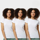 3 Pack of Women White T Shirts by Tultex Slim Fit Fine Jersey