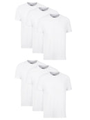 Hanes Men's White Crew T-Shirt Undershirts - 6-Pack, ComfortSoft Cotton with Odor Control