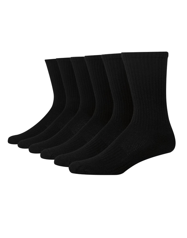 EG PRO 6-Pack Crew Socks Men's Performance Cushioned X-Temp Wicking