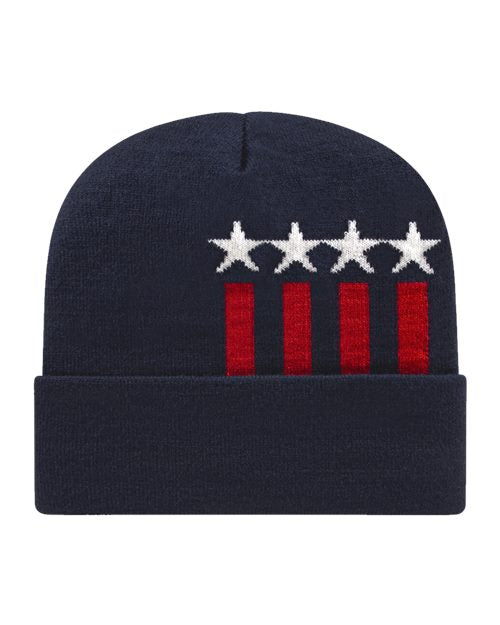 CAP AMERICA - USA-Made Patriotic Cuffed Beanie - RK12