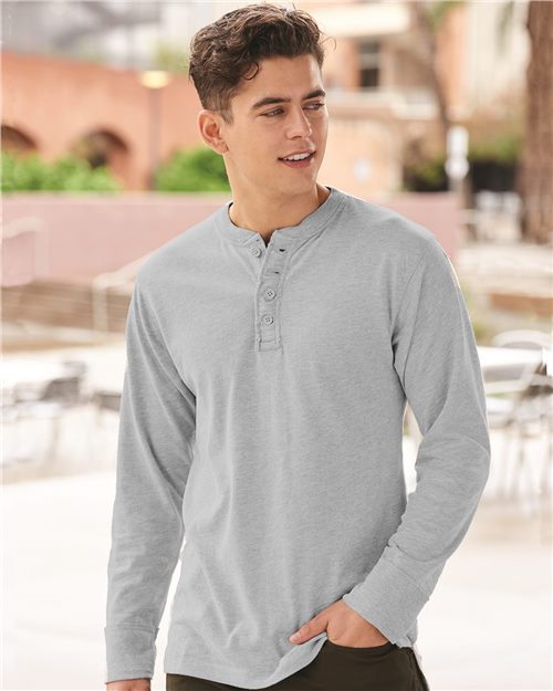 J. America - Vintage Brushed Jersey Henley - 8244