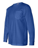 Bayside - USA-Made Long Sleeve T-Shirt with a Pocket - 8100 (More Color)