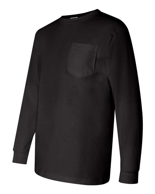 Bayside - Union-Made Long Sleeve T-Shirt with a Pocket - 3055