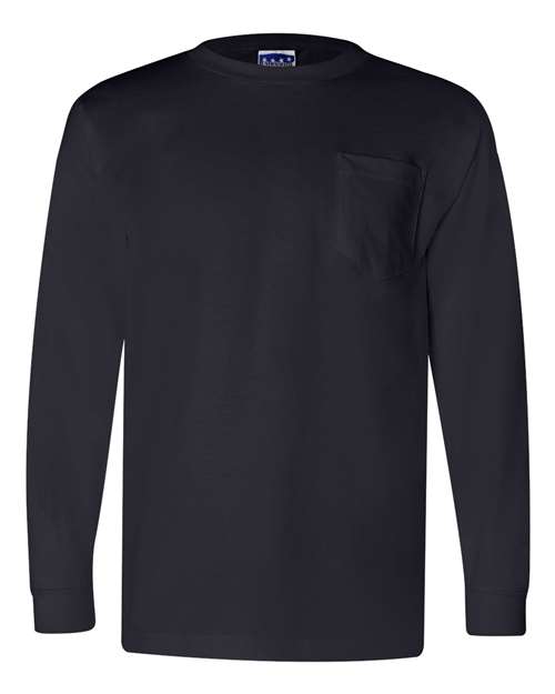 Bayside - Union-Made Long Sleeve T-Shirt with a Pocket - 3055