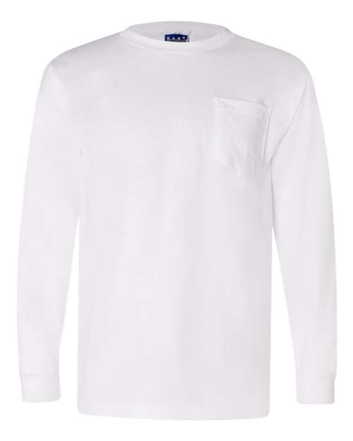 Bayside - Union-Made Long Sleeve T-Shirt with a Pocket - 3055