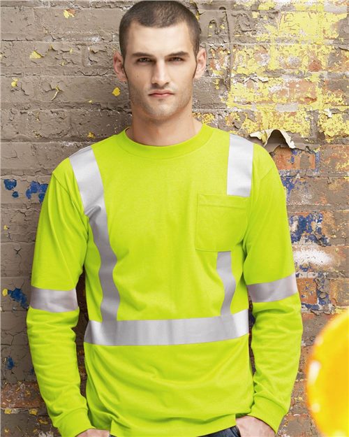 Red Kap - High Visibility Long Sleeve Safety T-Shirt - SYK2HV