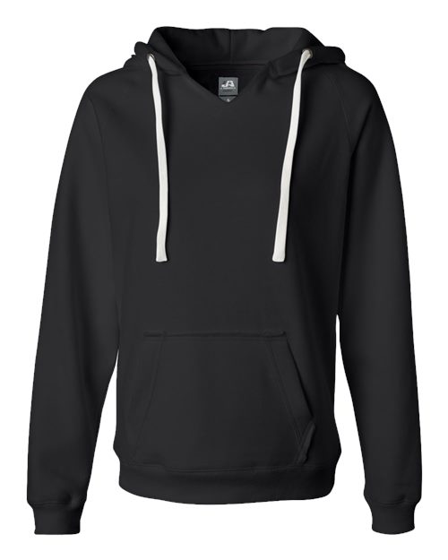 J. America - Women's Sueded V-Neck Hooded Sweatshirt - 8836