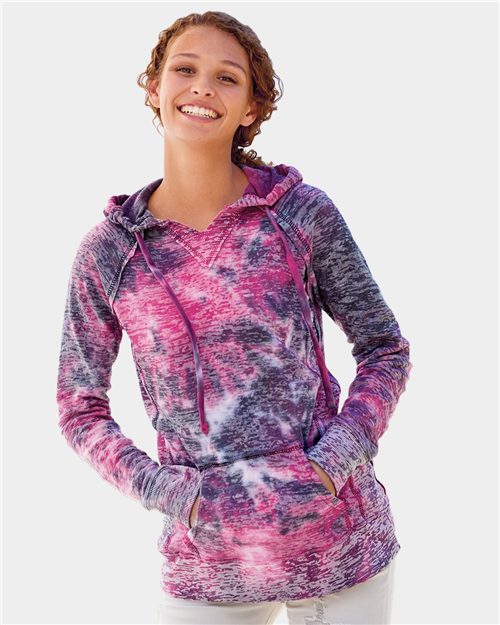 MV Sport - Women’s Courtney Burnout V-Notch Hooded Sweatshirt - W1162