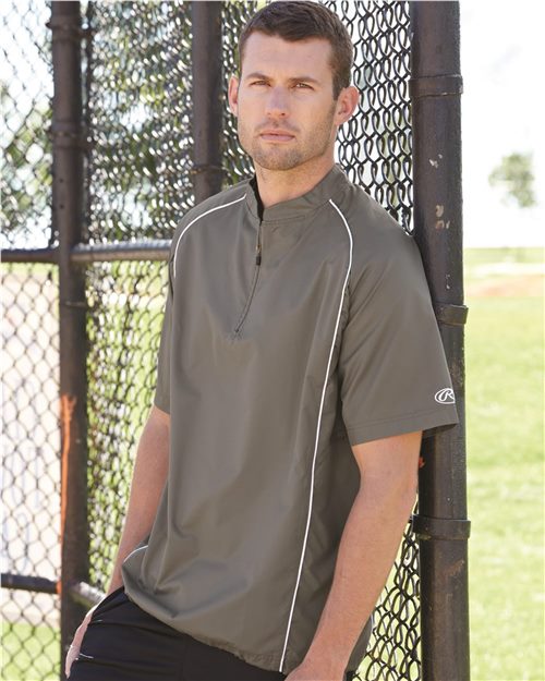 Rawlings - Short Sleeve Poly Dobby Quarter-Zip Pullover - 9702