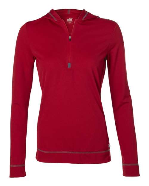 All Sport - Women's Long Sleeve Half-Zip Hooded Pullover - W3002