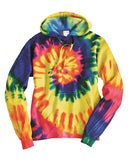 Dyenomite - Multi-Color Spiral Pullover Hooded Sweatshirt - 854MS